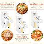 GVODE Electric Pasta Maker - 3-in-1 Pasta Sheet Roller & Cutter Set 700W Max Motor, includes Fettuccine & Spaghetti Maker with Cleaning Brush, White