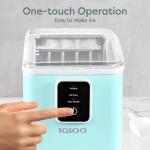 Igloo Self-Cleaning Countertop Ice Maker - Compact and Portable - Creates 26 lbs. Per Day, 8 Pieces Ready Every 7-8 Minutes - Includes Ice Scoop and Basket - Aqua