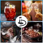 BORUIT Smoking Gun Cocktail Smoker Gun Includes Wood Chips and Accessories,Portable Drink Smoker,Indoor Food Smoker Infuser Kit for Cocktails,Meat,BBQ,Cheese,Veggies & Sous Vide（Silver)