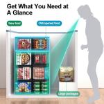 MSERCUOR Freezer Organizer Bins, 4 Pack Stackable Deep Chest Freezer Organizer Bins, Foldable Baskets with Handles, Black Storage Container Baskets for 5/ 7 Cu.FT Deep Freezer Sort Frozen Meats