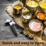 Ayearparty 12 Pcs Can Opener Manual Multifunctional Tin and Can Opener Smooth Edge with Sharp Blade Hand Held Soft Grip Handle Bottle Opener Quick Opening Tool with Large Turn Knob for Kitchen