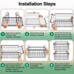 MSERCUOR Freezer Organizer Bins, 4 Pack Stackable Deep Chest Freezer Organizer Bins, Foldable Baskets with Handles, Black Storage Container Baskets for 5/ 7 Cu.FT Deep Freezer Sort Frozen Meats