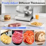 CUSIMAX Meat Slicer,9"Electric Food Slicer with 2 Stainless Steel Blades,1-20mm Adjustable Thickness for Home Use,Removable Food Carriage for Easy Cleaning