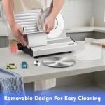 CUSIMAX Meat Slicer,9"Electric Food Slicer with 2 Stainless Steel Blades,1-20mm Adjustable Thickness for Home Use,Removable Food Carriage for Easy Cleaning