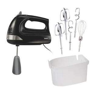 Hamilton Beach 6-Speed Electric Hand Mixer with Whisk, Dough Hooks and Easy Clean Beaters, Powerful 275 Watt Motor, Snap-On Storage Case, Black