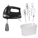 Hamilton Beach 6-Speed Electric Hand Mixer with Whisk, Dough Hooks and Easy Clean Beaters, Powerful 275 Watt Motor, Snap-On Storage Case, Black