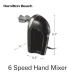 Hamilton Beach 6-Speed Electric Hand Mixer with Whisk, Dough Hooks and Easy Clean Beaters, Powerful 275 Watt Motor, Snap-On Storage Case, Black