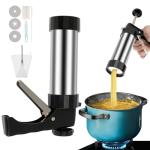Churrera Churro Maker Machine Churro Maker Kits Stainless Steel Churro Maker Kit with 3 Different Tips Piping Nozzle Piping Bag Lightweight Hollow Churro Maker Tool for Making Churro