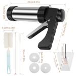 Churrera Churro Maker Machine Churro Maker Kits Stainless Steel Churro Maker Kit with 3 Different Tips Piping Nozzle Piping Bag Lightweight Hollow Churro Maker Tool for Making Churro