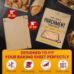 220 PCS Parchment Paper Baking Sheets, 12x16 Inches by Baker's Signature | Precut Non-Stick & Unbleached - Will Not Curl or Burn, Non-Toxic & Comes in Convenient Packaging