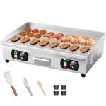 29" Commercial Electric Countertop Griddle,110V 3000W Flat Top Grill Hot Plate BBQ,Adjustable Thermostatic Control 122°F-572°F,Stainless Steel Restaurant Grill for Kitchen(NO PLUG)