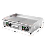 29" Commercial Electric Countertop Griddle,110V 3000W Flat Top Grill Hot Plate BBQ,Adjustable Thermostatic Control 122°F-572°F,Stainless Steel Restaurant Grill for Kitchen(NO PLUG)