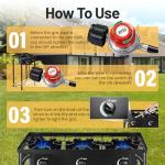 FSUON Outdoor Camping Stove, 225000 BTU, High Pressure 3 Burner, Propane Gas Cooker with Detachable Legs, 30 PSI Regulator