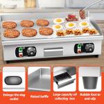 29" Commercial Electric Countertop Griddle,110V 3000W Flat Top Grill Hot Plate BBQ,Adjustable Thermostatic Control 122°F-572°F,Stainless Steel Restaurant Grill for Kitchen(NO PLUG)