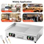 29" Commercial Electric Countertop Griddle,110V 3000W Flat Top Grill Hot Plate BBQ,Adjustable Thermostatic Control 122°F-572°F,Stainless Steel Restaurant Grill for Kitchen(NO PLUG)