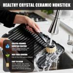 CATTLEMAN Panini Grill Press Sandwich Maker with Removable Plates, 6 in 1 Indoor Grill & Electric Griddle with Meat Thermometer, PFAS Free Ceramic Nonstick Reversible Plates, Opens Flat, 1600W