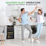 NutriChef PKCWCDS335.5 Chilling Refrigerator Cellar-Dual-Zone Wine Cooler/Chiller, Digital Touch Button Control with Air Tight Seal, Contains Placement for Standing (33 Bottle Storage Capacity), Black