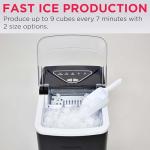 Frigidaire Compact Black Stainless Ice Maker, 26lbs Daily