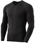 TSLA Men's Thermal Long Sleeve Compression Shirts, Athletic Base Layer Top, Winter Gear Running T-Shirt, Heatlock Round Neck Black, Large
