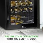 NutriChef PKCWCDS335.5 Chilling Refrigerator Cellar-Dual-Zone Wine Cooler/Chiller, Digital Touch Button Control with Air Tight Seal, Contains Placement for Standing (33 Bottle Storage Capacity), Black