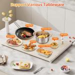 Gasbye Food Warming Mat, 10s Fast Full-Surface Heating Warming Tray, Raised Feet Protect Countertop, 3 Temperature Levels, 4-Hour Timer, Portable Design for Party Buffet Home Use, Beige