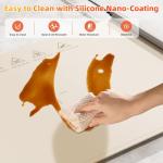 Gasbye Food Warming Mat, 10s Fast Full-Surface Heating Warming Tray, Raised Feet Protect Countertop, 3 Temperature Levels, 4-Hour Timer, Portable Design for Party Buffet Home Use, Beige