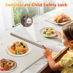 Gasbye Food Warming Mat, 10s Fast Full-Surface Heating Warming Tray, Raised Feet Protect Countertop, 3 Temperature Levels, 4-Hour Timer, Portable Design for Party Buffet Home Use, Beige