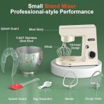 HOWORK Stand Mixer,10+p Speeds With 5.5QT Stainless Steel Bowl,Dough Hook, Wire Whip & Beater,for Most Home Cooks,Cream White