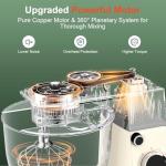 HOWORK Stand Mixer,10+p Speeds With 5.5QT Stainless Steel Bowl,Dough Hook, Wire Whip & Beater,for Most Home Cooks,Cream White