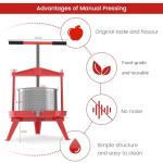 EJWOX Fruit Wine Press 2.38 Gal - Heavy-duty T-Handle & Cross-beam, Stainless Steel Juice Maker for Apple, Grape, Home Brewing