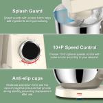 HOWORK Stand Mixer,10+p Speeds With 5.5QT Stainless Steel Bowl,Dough Hook, Wire Whip & Beater,for Most Home Cooks,Cream White