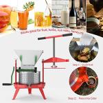 EJWOX Fruit Wine Press 2.38 Gal - Heavy-duty T-Handle & Cross-beam, Stainless Steel Juice Maker for Apple, Grape, Home Brewing