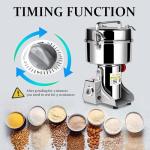 INSELY Grain Mill Grinder 2000g High Speed Food Grain Mill Stainless Steel Seeds Flour Nut Pill Wheat Corn Herbs Spices & Seasonings Dry Grinder Electric Machine Grinder for Kitchen
