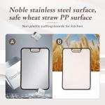 A Stainless Steel Cutting Board Ideal for Women and The Elderly,Metal Cutting Boards For Kitchen Double Sided Food Grade,Stainless Steel/Wheat Straw PP,Easy to Clean Size 15”×10”