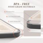 A Stainless Steel Cutting Board Ideal for Women and The Elderly,Metal Cutting Boards For Kitchen Double Sided Food Grade,Stainless Steel/Wheat Straw PP,Easy to Clean Size 15”×10”