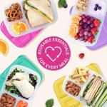 Bentgo Easyboxes - Original Stackable Lunch Boxes - Reusable 3-Compartment Food Containers for Kids and Adults - Bento Lunch Box for Meal Prep, School, & Work - BPA Free, Set of 4 (Brights)