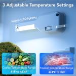 Electactic 3.1 Cu.Ft Mini Fridge with Freezer, 2 Door Compact Refrigerator, Mini Fridge with Adjustable Removable Glass Shelves for Bedroom, Office, Dorm or Apartment, Black