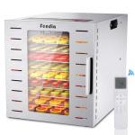 Food Dehydrator for Jerky, 9 Stainless Steel Large Trays, 800W Fruit Dehydrator with Remote Control, 24H Timer and 194°F Temperature Control, Food Dryer for Jerky, Herbs, Fruit, Dog Treats