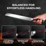 DiiHAUZZ Bread Knife, 10 Inch Serrated Bread Cutter, High Carbon Stainless Steel Razor Sharp Sourdough Slicing Knife, Professional Bakery Kitchen Knives with Ergonomic Handle for Homemade Bagel, Cake