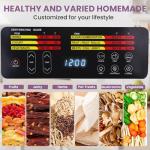 Food Dehydrator for Jerky, 9 Stainless Steel Large Trays, 800W Fruit Dehydrator with Remote Control, 24H Timer and 194°F Temperature Control, Food Dryer for Jerky, Herbs, Fruit, Dog Treats