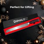 DiiHAUZZ Bread Knife, 10 Inch Serrated Bread Cutter, High Carbon Stainless Steel Razor Sharp Sourdough Slicing Knife, Professional Bakery Kitchen Knives with Ergonomic Handle for Homemade Bagel, Cake