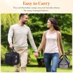 Lifewit Round Insulated Casserole Carrier for Hot and Cold Food, Pie Carrier Bag, Cake Carrier Casserole Dish Carrying Case for Potluck Parties Picnic, Fits 12.5" Baking Dish, Black