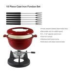 Swissmar Lucerne 10-Piece Cast Iron Fondue Set - Ideal for Melting Cheese, Chocolate, & More - Perfect for Kitchen Collection & Wedding Gift Giving - 2 Liter / 2 Quart - Red