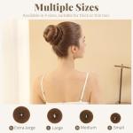FANDAMEI Hair Bun Maker Set- 8 PCS Hair Donuts for Buns (2 Extra-large,2 Large,2 Medium and 2 Small), 40 PCS Bobby Pins, 5 PCS Hair Elastic Ties Black,Bun Maker - Light Brown