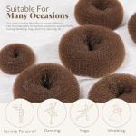 FANDAMEI Hair Bun Maker Set- 8 PCS Hair Donuts for Buns (2 Extra-large,2 Large,2 Medium and 2 Small), 40 PCS Bobby Pins, 5 PCS Hair Elastic Ties Black,Bun Maker - Light Brown