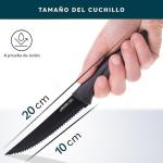 Home Hero Steak Knives Set of 12 - High-Carbon Stainless Steel Blades - Razor-Sharp Serrated Knives - Black Ergonomic Handles - 12 Pcs, Black