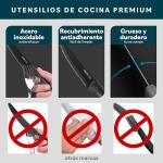 Home Hero Steak Knives Set of 12 - High-Carbon Stainless Steel Blades - Razor-Sharp Serrated Knives - Black Ergonomic Handles - 12 Pcs, Black