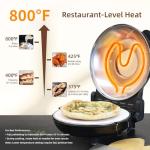 YIBAKE 12" Electric Pizza Oven - Countertop Pizza Maker with Ceramic Stone, Heats up to 800°F, Portable Indoor Pizza Oven for Homemade Pizzas, Black