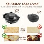 YIBAKE 12" Electric Pizza Oven - Countertop Pizza Maker with Ceramic Stone, Heats up to 800°F, Portable Indoor Pizza Oven for Homemade Pizzas, Black