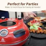 YIBAKE 12" Electric Pizza Oven - Countertop Pizza Maker with Ceramic Stone, Heats up to 800°F, Portable Indoor Pizza Oven for Homemade Pizzas, Black